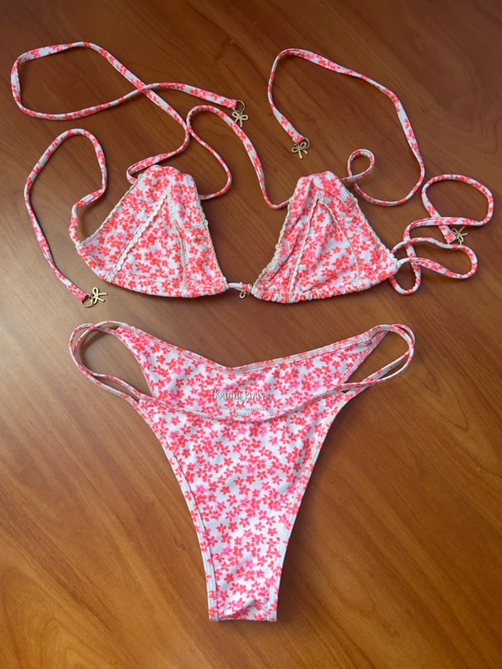 Kulani Kinis XS Pink Bikini Classic Tie Cheeky Bottoms